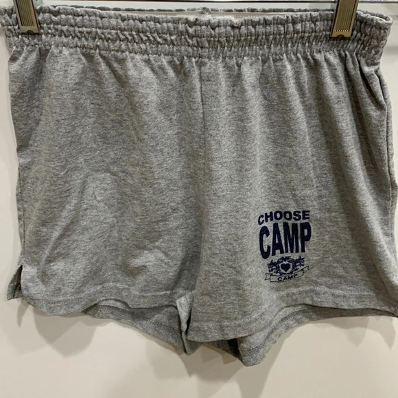 Choose Camp Soffe Gray Shorts with Navy Letters Size Girls Medium - Picture 1 of 4